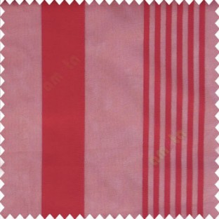 Red color bold vertical and pencil stripes net finished soft touch lines transparent fabric small check lines sheer curtain